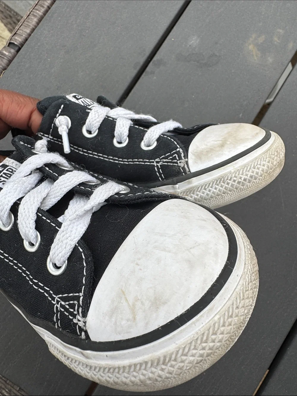 Converse Kids Black and White Low Top Sneakers